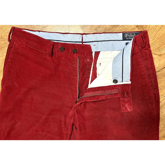 Vtg Polo Ralph Lauren Red Corduroy Pants Men’s 36x30 - Picture 3 of 8